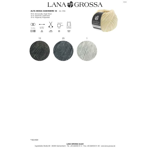 Lana Grossa - Alta Moda Cashmere 16 - Wolle Kreativ Onlineshop