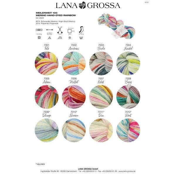 Lana Grossa - Meilenweit 100g Merino Hand-dyed Rainbow - Wolle Kreati